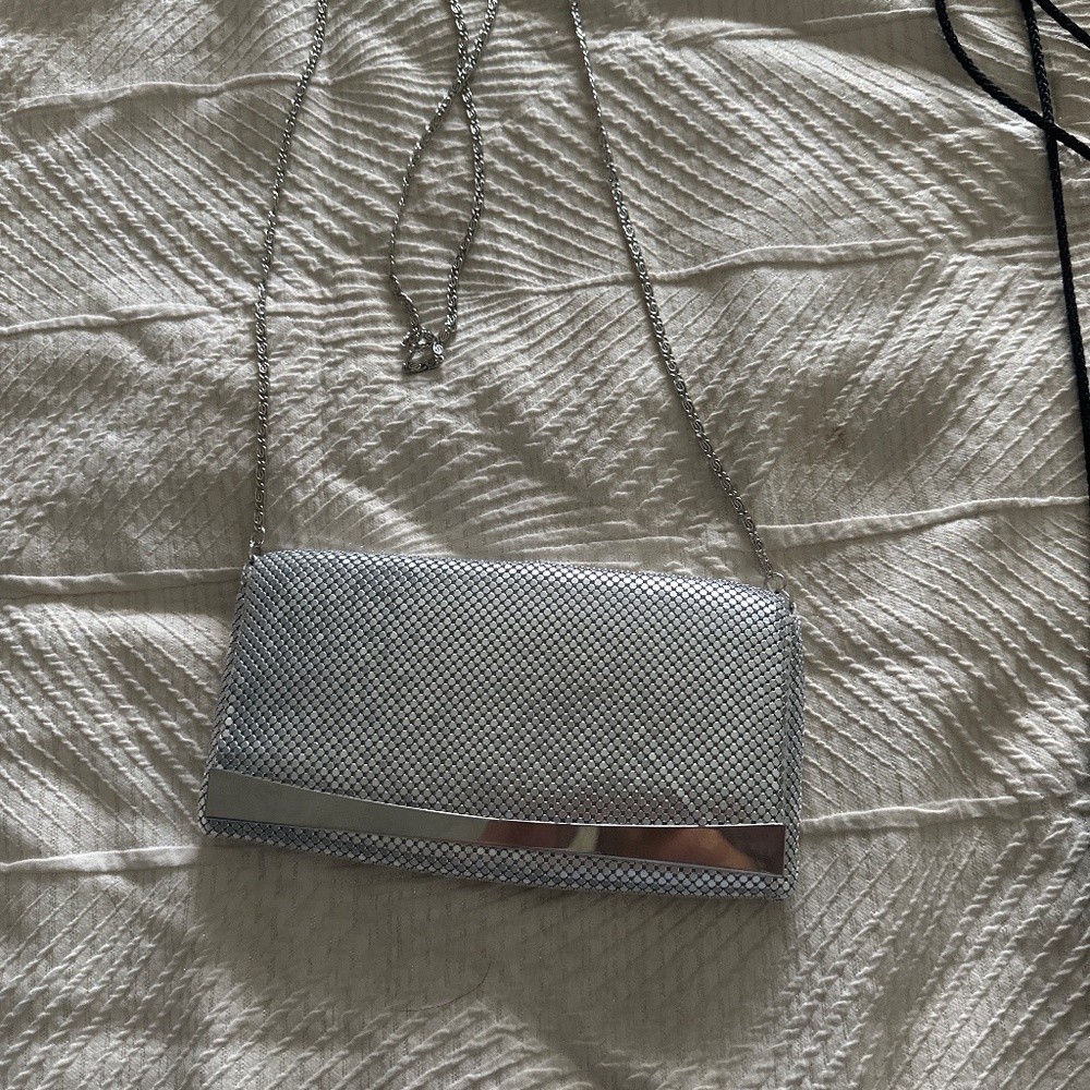 Silver sparkle dress purse